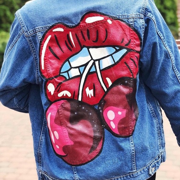 art territory scandal Jackets & Blazers - Art denim jacket , with custom paint , new